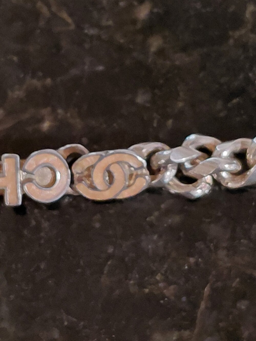 CHANEL Silver Chain Coco Mark Logo Bracelet COA - Picture 4 of 11